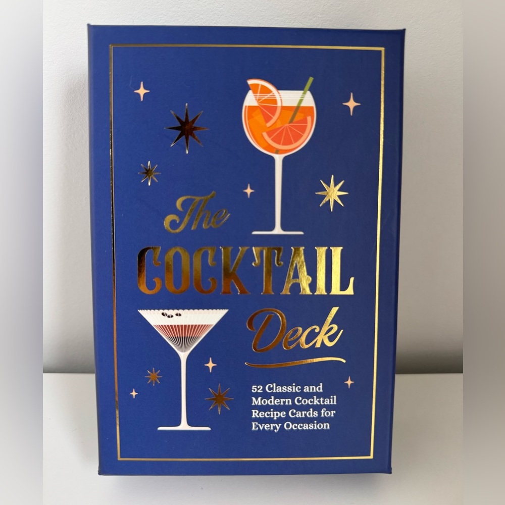 The Cocktail Deck - Blue & Gold Cocktail Recipe Cards